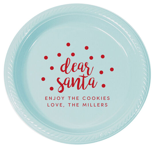 Confetti Dots Dear Santa Plastic Plates